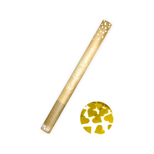 PartyDeco Kanon na konfety se srdíčky zlatý 60cm