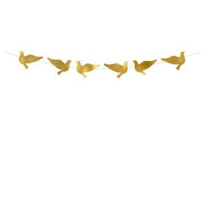 PartyDeco Girlanda holubice zlatá 112cm