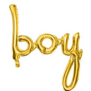 PartyDeco Foliový zlatý balónek "boy"