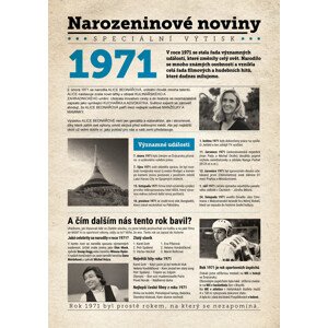 Narozeninové noviny 1971 s vlastním textem a fotografií, S fotografií