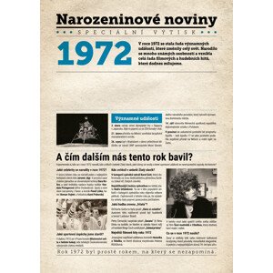 Narozeninové noviny 1972 s vlastním textem a fotografií, S textem