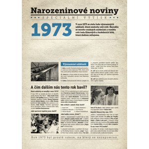 Narozeninové noviny 1973 s vlastním textem a fotografií, S textem