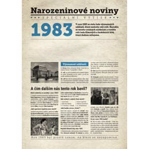 Narozeninové noviny 1983 s vlastním textem a fotografií, S textem