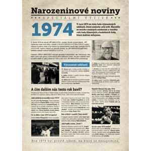 Narozeninové noviny 1974 s vlastním textem a fotografií, S fotografií