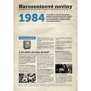 Narozeninové noviny 1984 s vlastním textem a fotografií, S textem