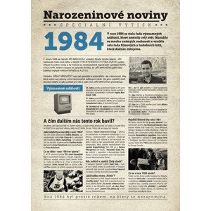Narozeninové noviny 1984 s vlastním textem a fotografií, S fotografií