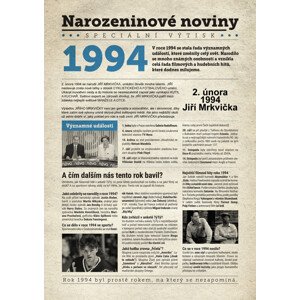 Narozeninové noviny 1994 s vlastním textem s fotografií, S textem