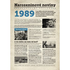 Narozeninové noviny 1989 s vlastním textem a fotografií, S textem