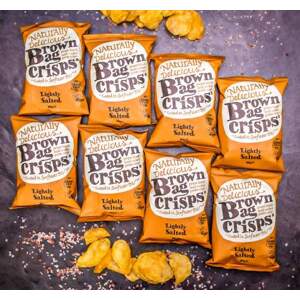 8× Křupavé, jemně solené a ručně vyráběné Brown Bag Crisps