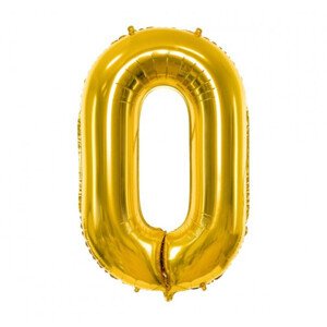 Zlatý fóliový balónek ve tvaru číslice ''0''