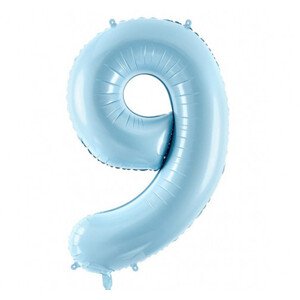 Modrý fóliový balónek ve tvaru číslice ''9''