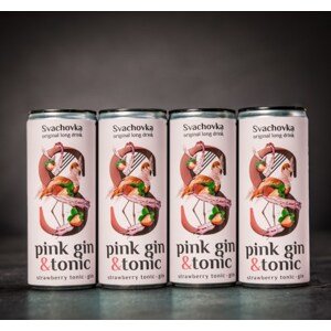 Míchaný nápoj Svachovka Pink Gin Tonic 250 ml 4ks