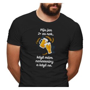 Pánské tričko s potiskem “Piju jen 2x za rok”