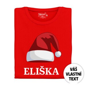 Dámské tričko s potiskem “Vánoční čepice” a jménem